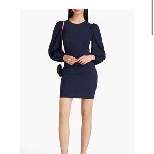Ganni Navy Long Sleeve Dress
